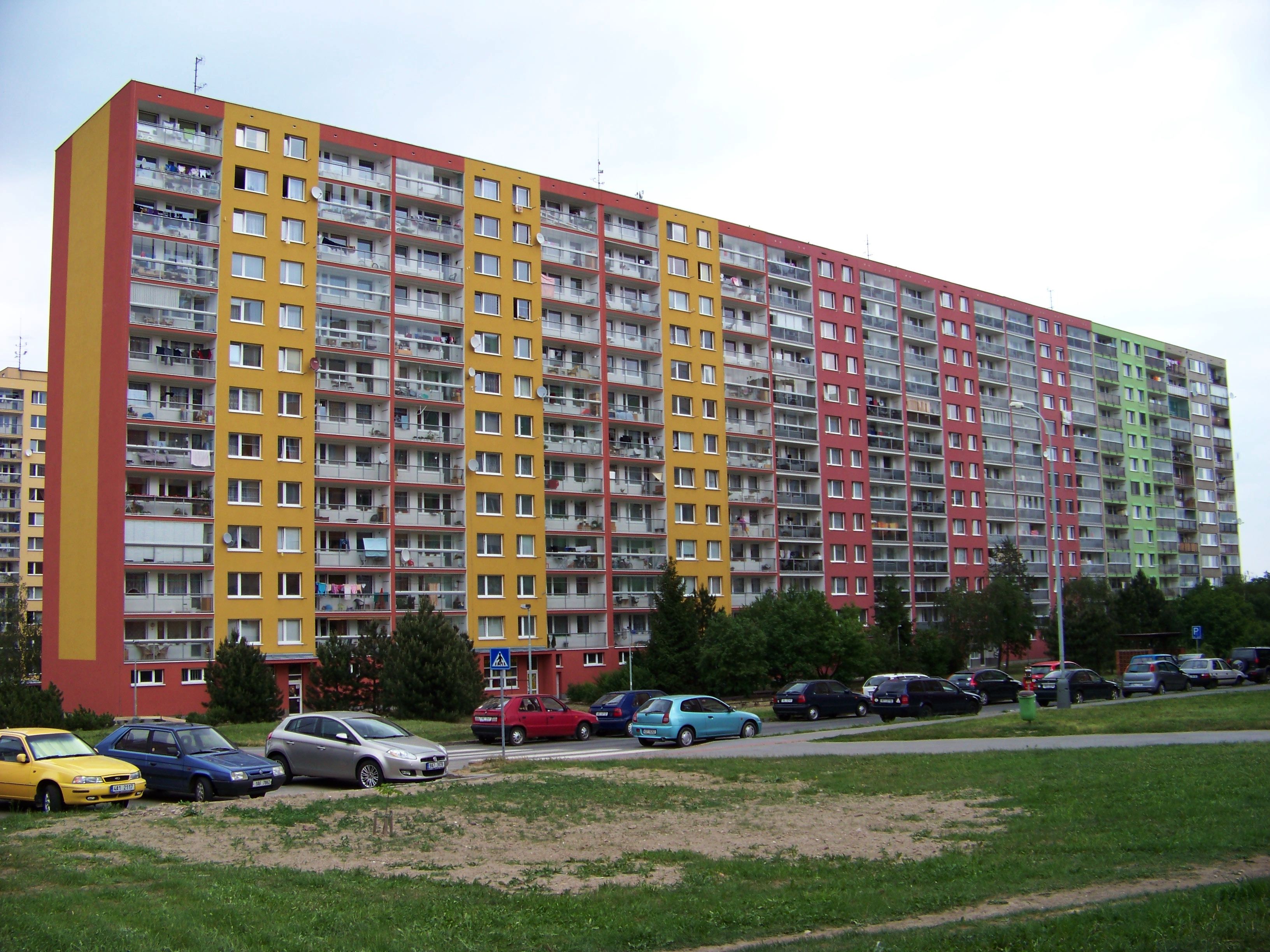 Acommodation in Prague, outskirts of Prague. Typical communist architecture called "panelák". Block of flats.